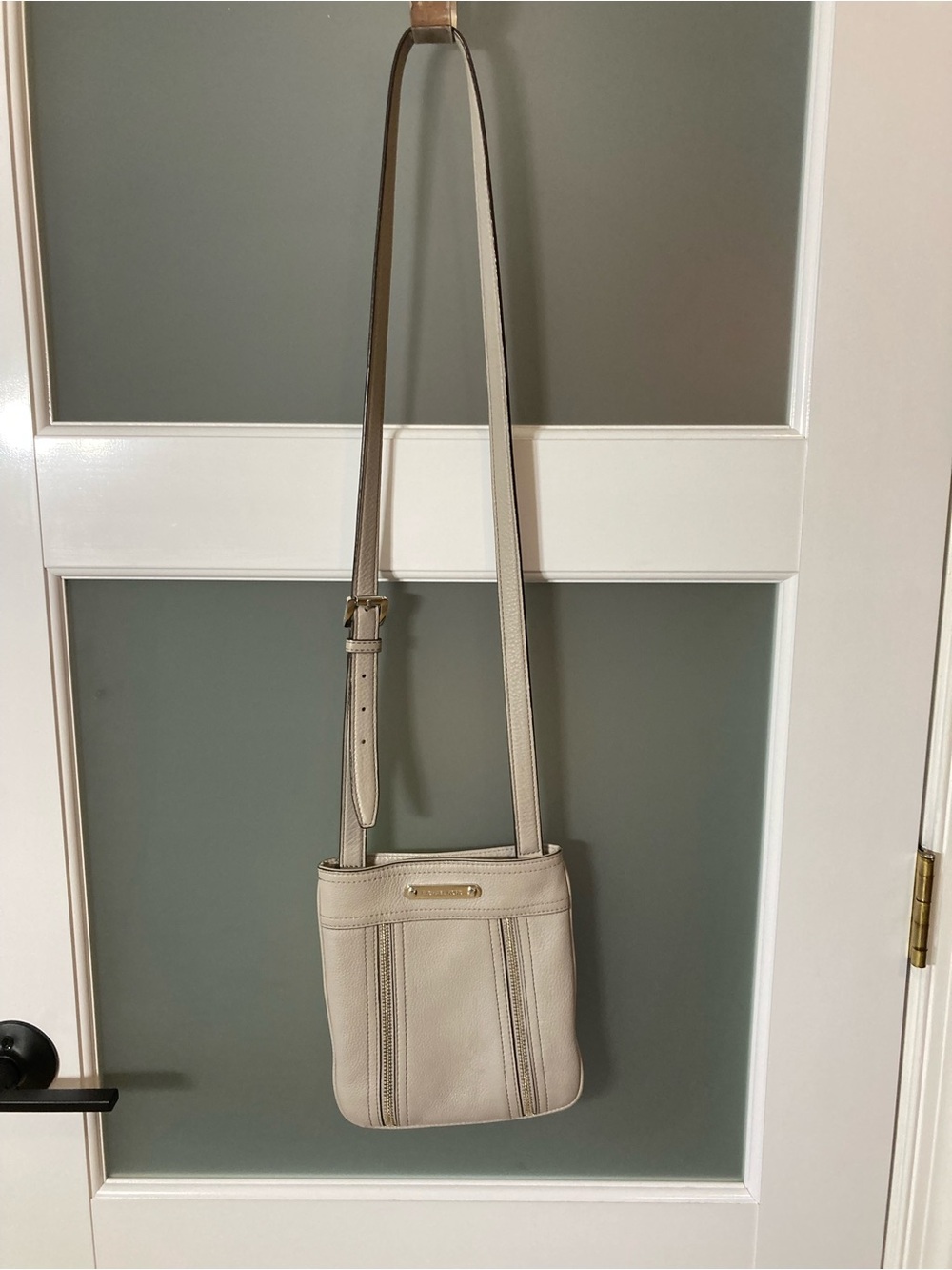 Michael Kors Moxley Crossbody Bag Leather Gray